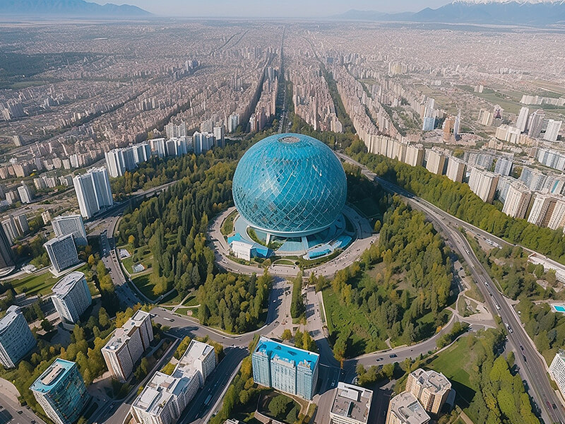 Aerial view of Almaty city Kazakhstan – explore Almaty tour packages with Travels Mantra